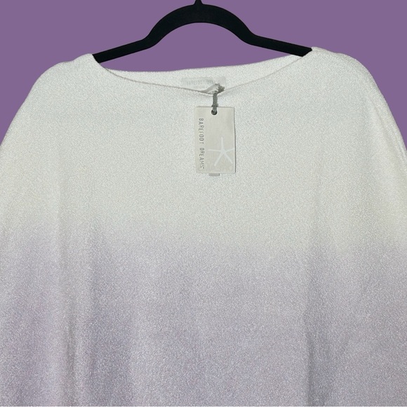 NWT Barefoot Dreams CozyChic Ultra Lite Ocean Breeze Poncho Ombre Soft Violet OS - Picture 4 of 11